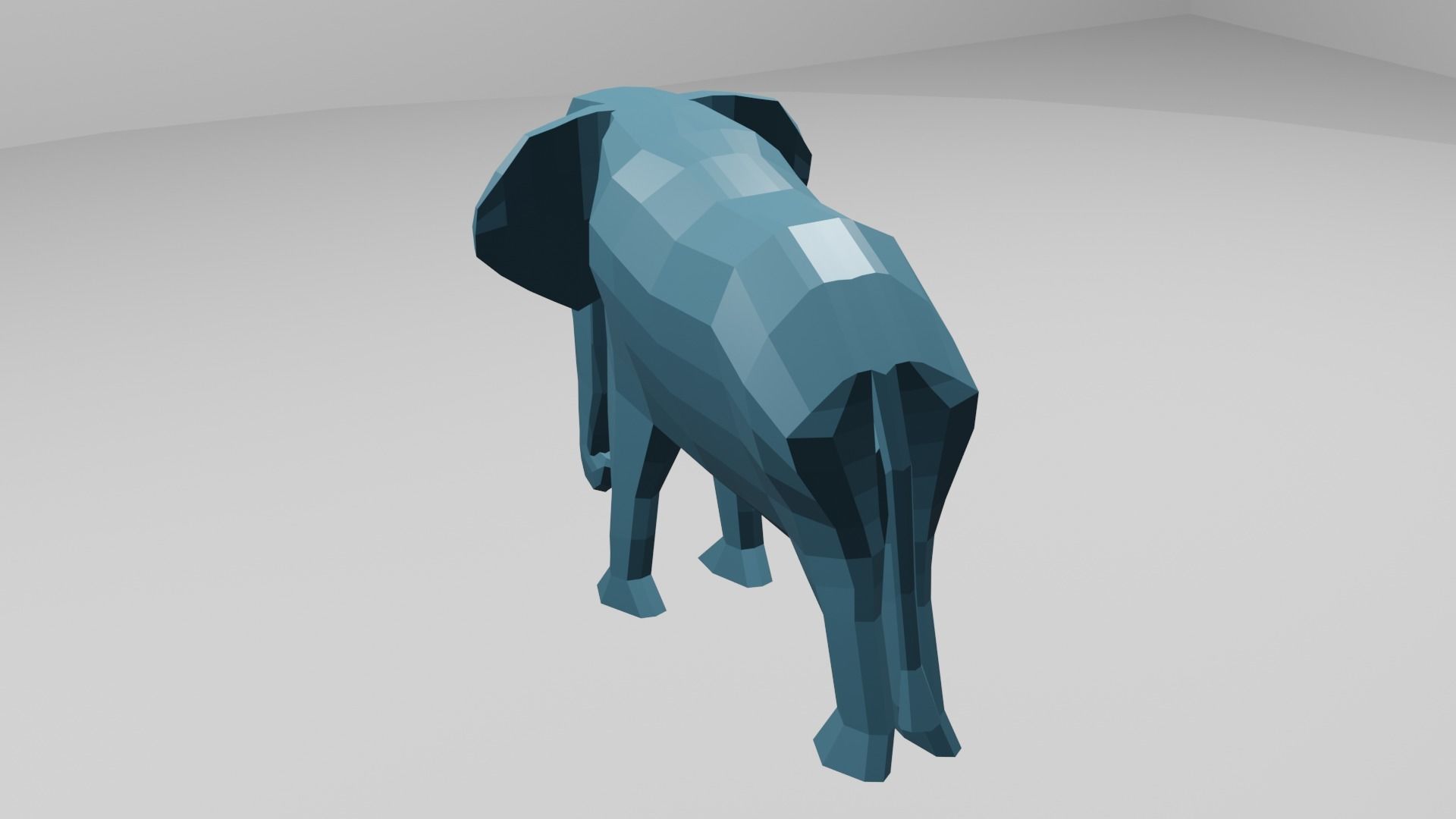 low poly elephant in polygons Free low-poly 3D model_5