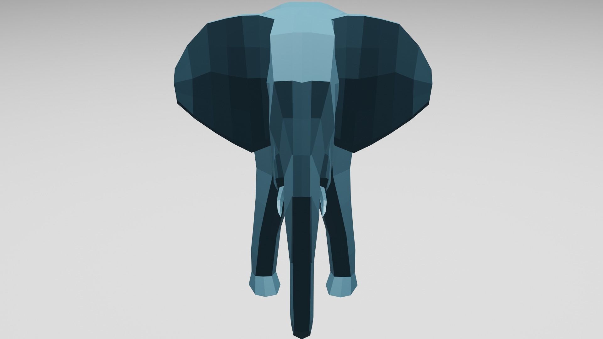 low poly elephant in polygons Free low-poly 3D model_7