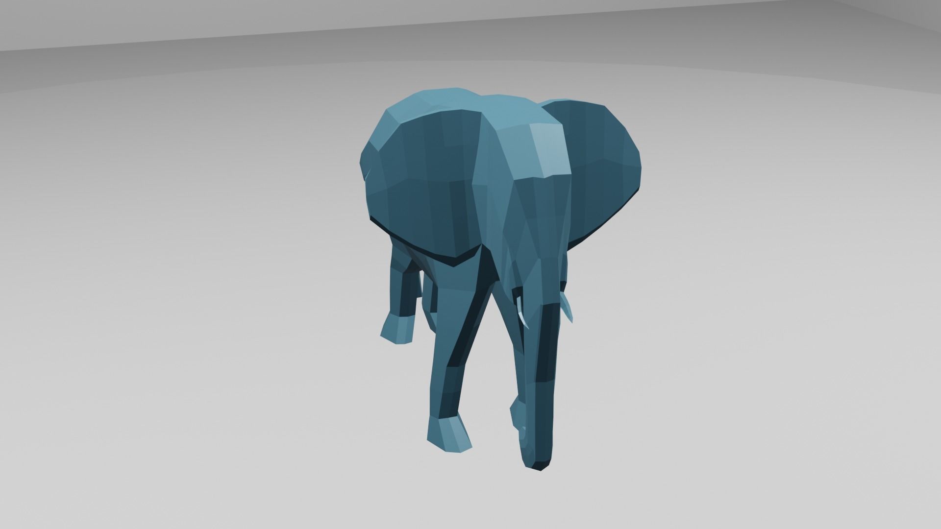 low poly elephant in polygons Free low-poly 3D model_3