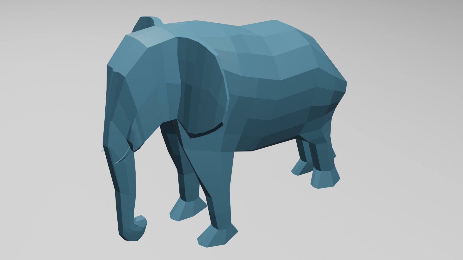 low poly elephant in polygons Free low-poly 3D model_4
