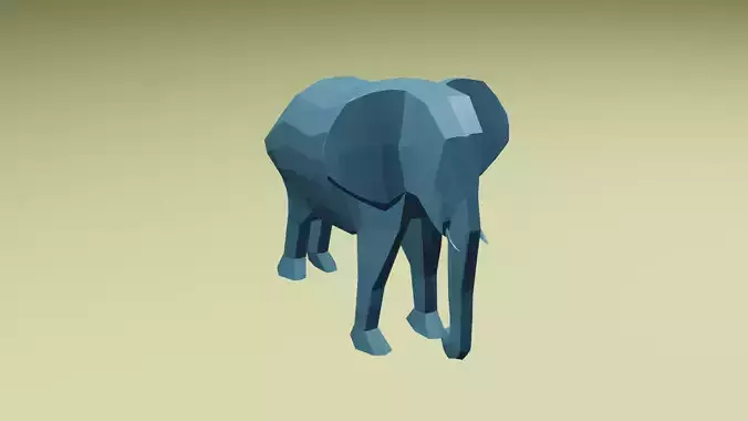 low poly elephant in polygons