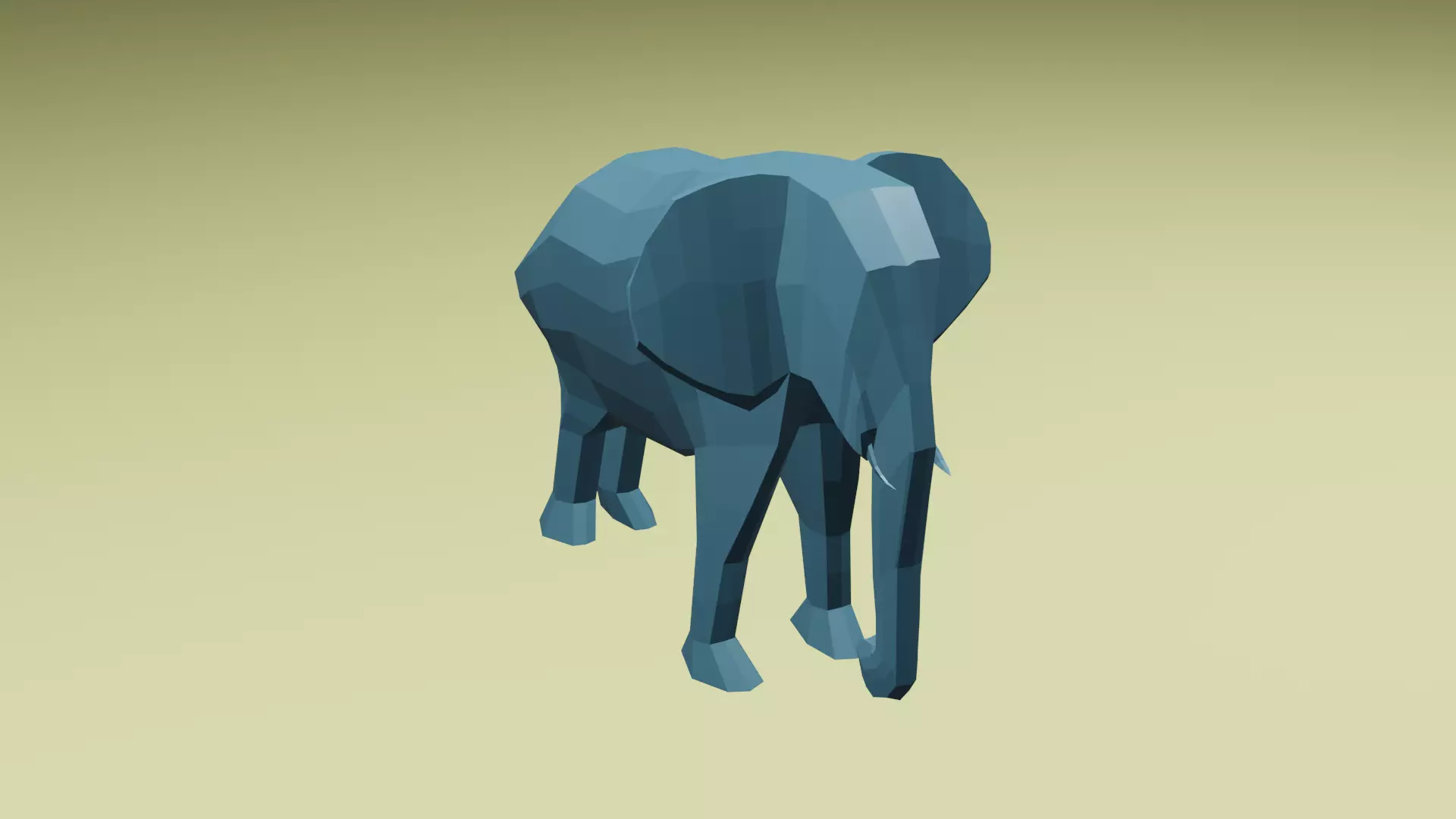 low poly elephant in polygons Free low-poly 3D model_0