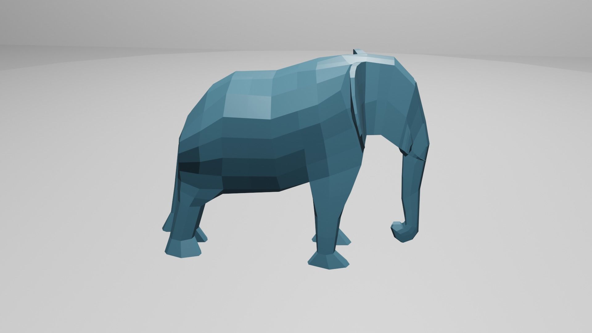 low poly elephant in polygons Free low-poly 3D model_2