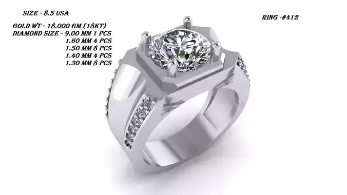 solitare ring  3D print model