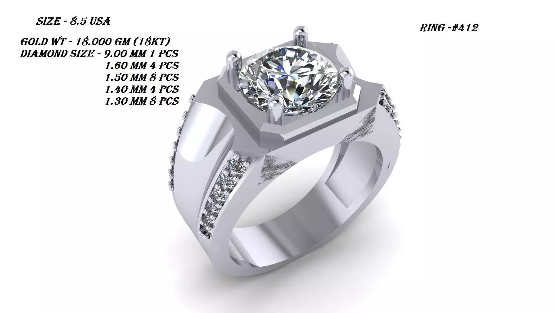 solitare ring  3D print model_0