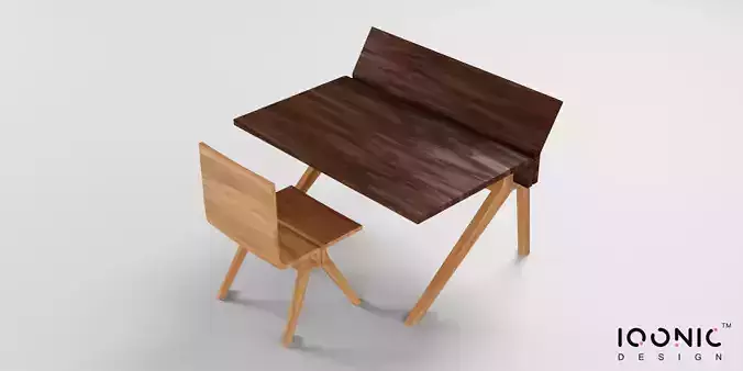 Study Table and Chair iqonicdesign 3659