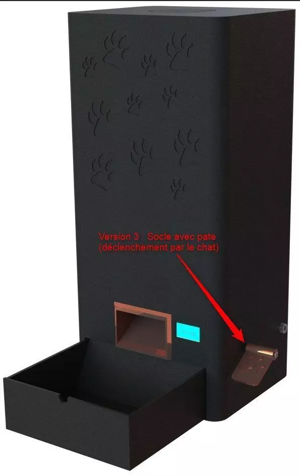 DISTRIBUTEUR DE CROQUETTES POUR CHATS - KIBBLE DISPENSER FOR CAT 3D print model_0