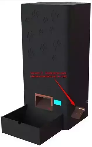 DISTRIBUTEUR DE CROQUETTES POUR CHATS - KIBBLE DISPENSER FOR CAT 3D print model
