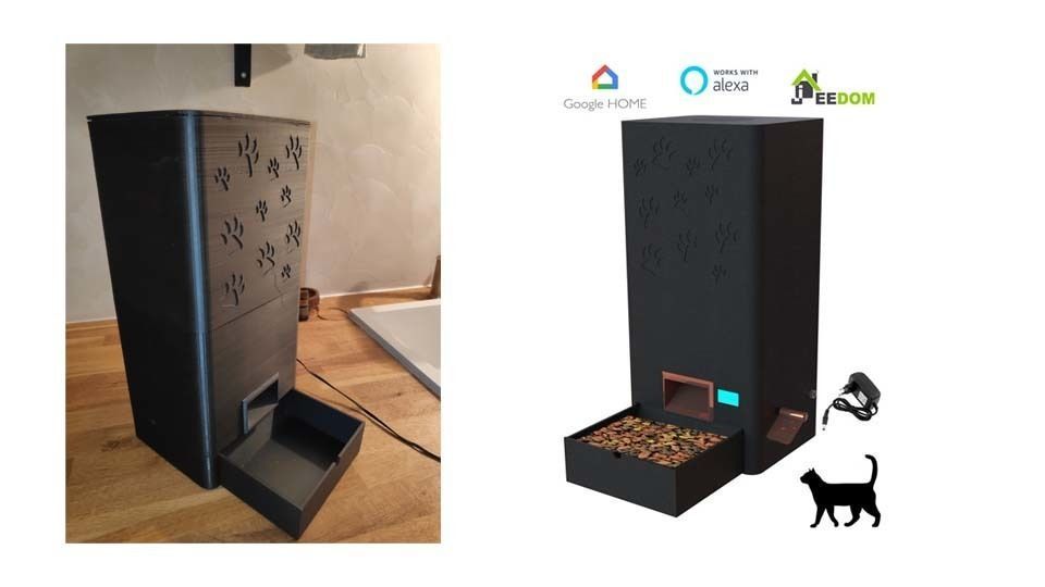 DISTRIBUTEUR DE CROQUETTES POUR CHATS - KIBBLE DISPENSER FOR CAT 3D print model_3