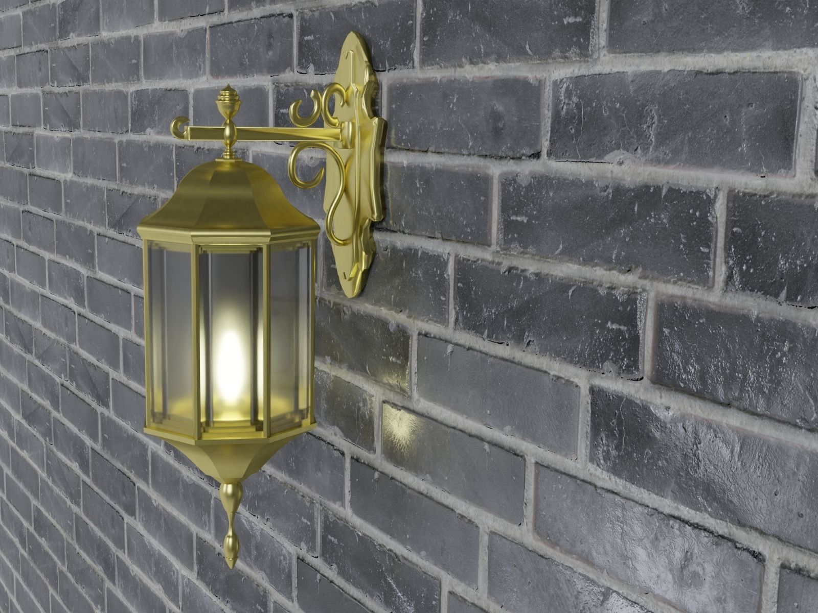 Street Wall Lamp 3D model_3