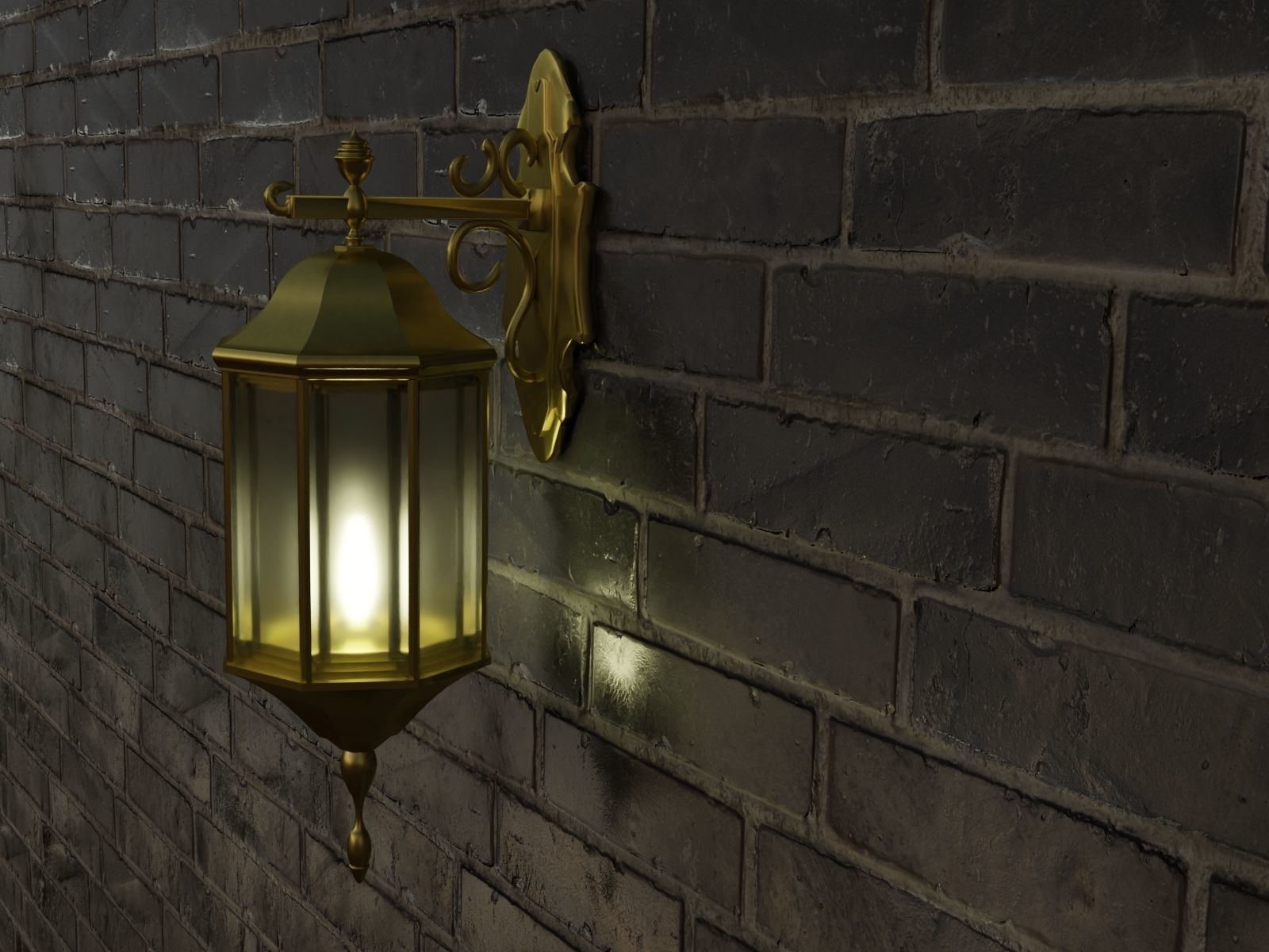 Street Wall Lamp 3D model_1