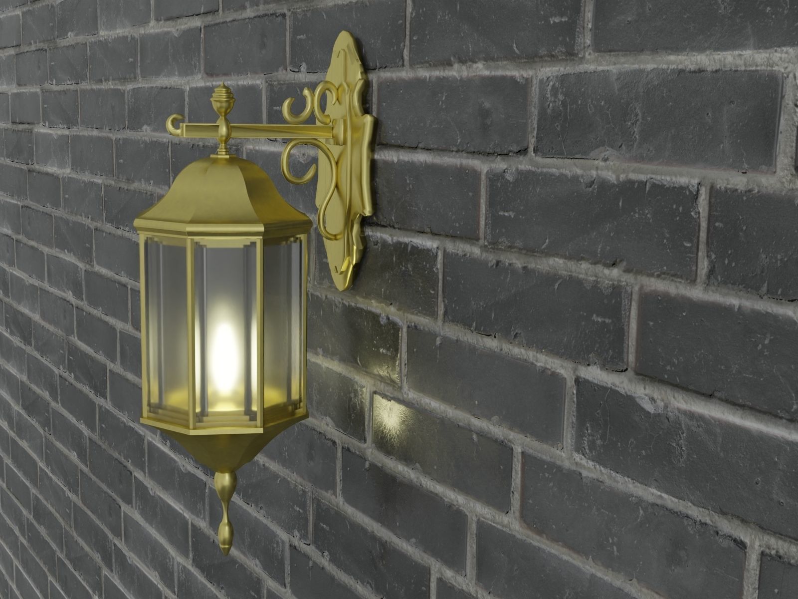 Street Wall Lamp 3D model_2