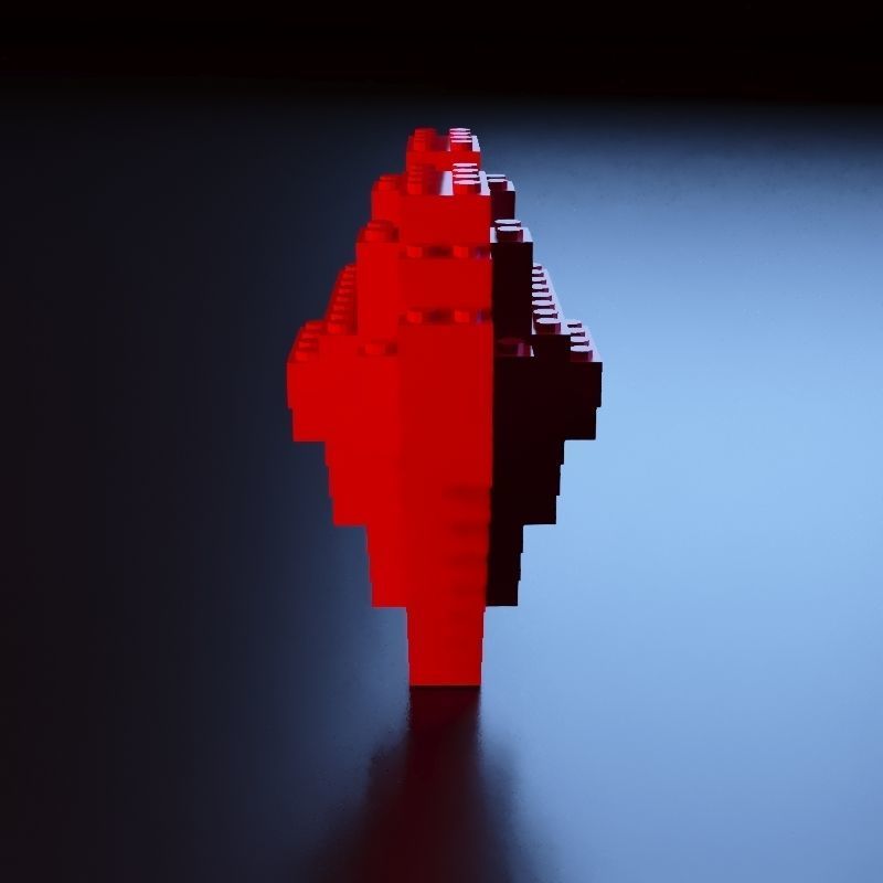 Lego Heart stl 3D print model_6