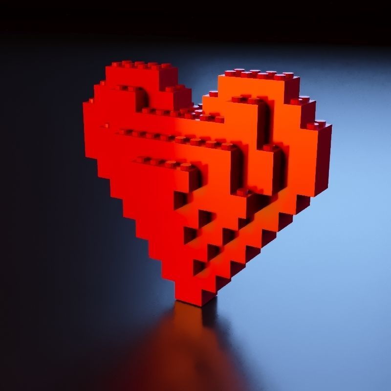 Lego Heart stl 3D print model_10