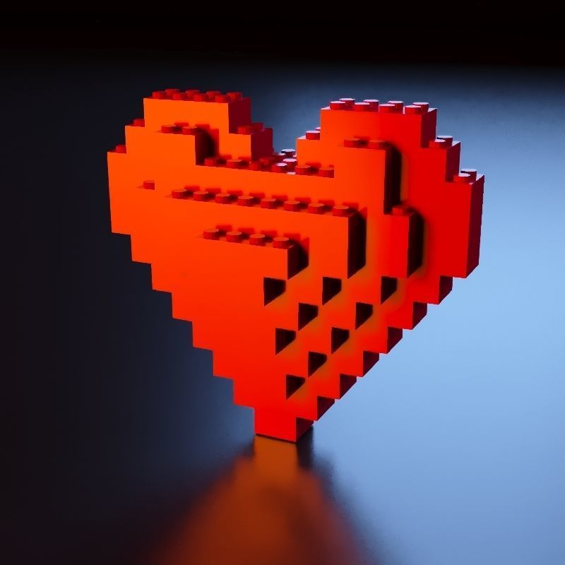 Lego Heart stl 3D print model_7