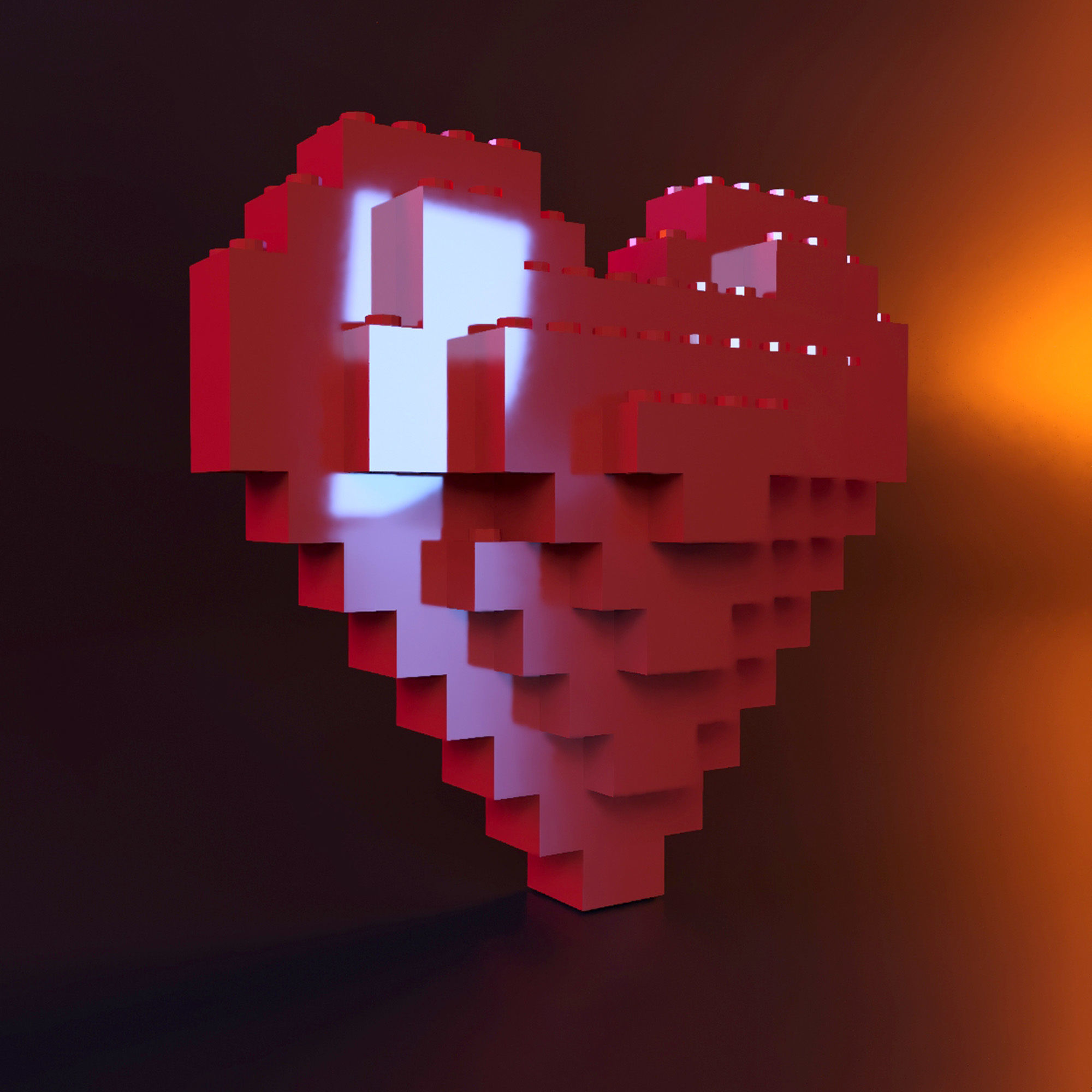 Lego Heart stl 3D print model_1
