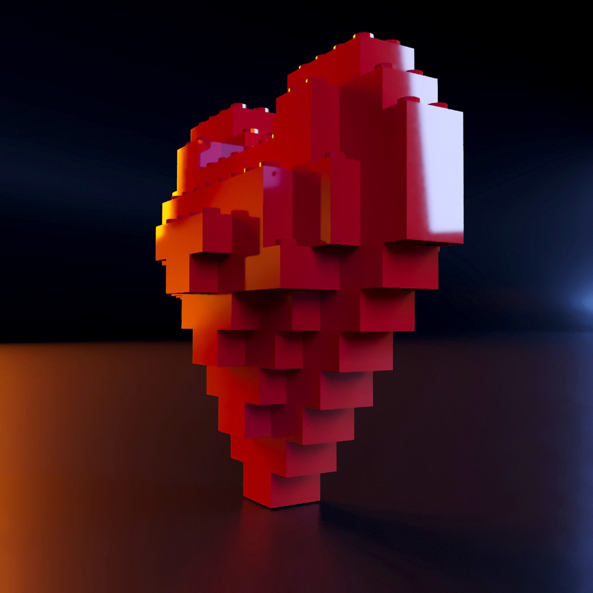 Lego Heart stl 3D print model_2