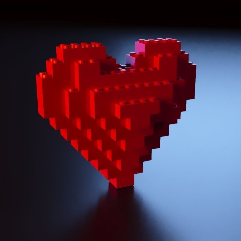 Lego Heart stl 3D print model_5