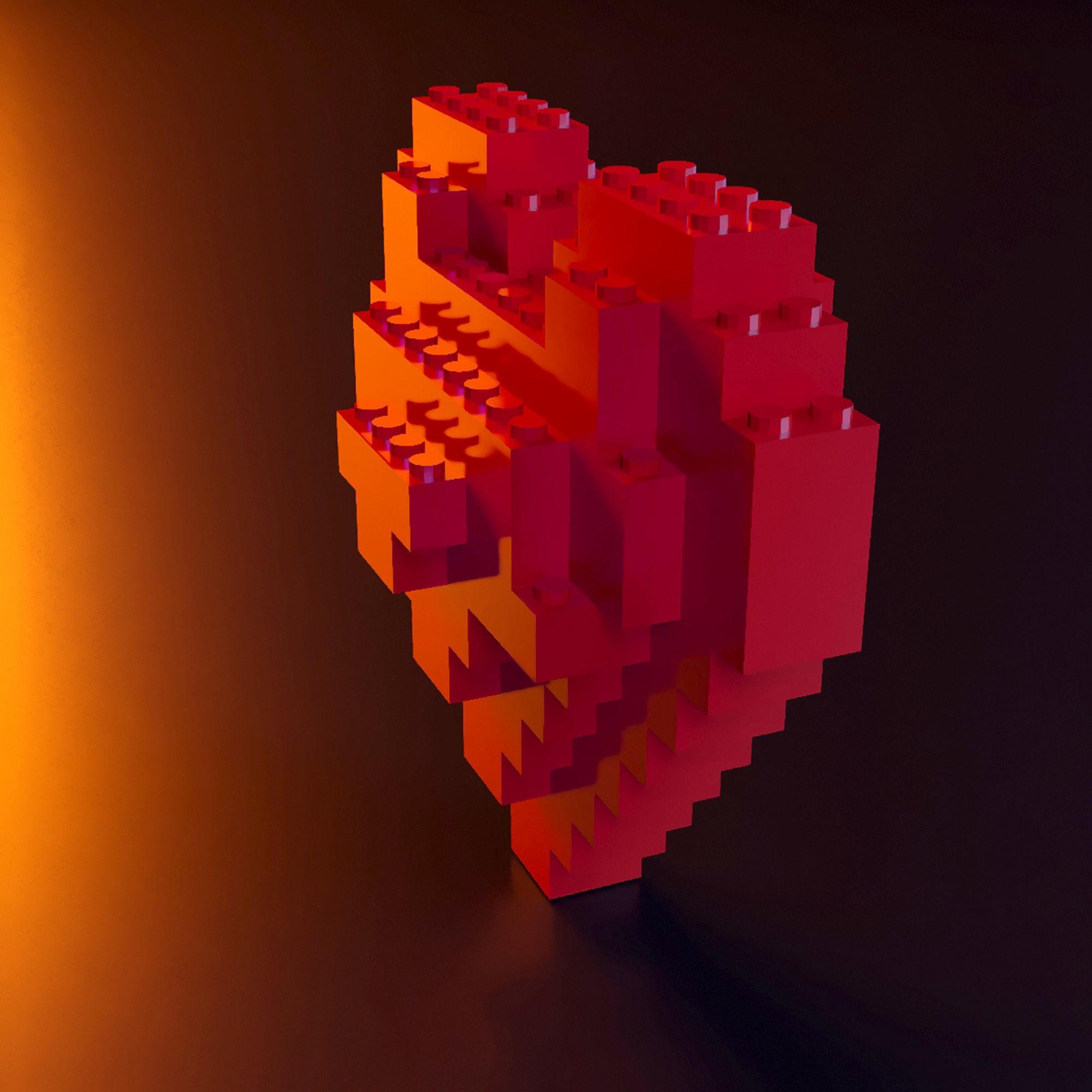 Lego Heart stl 3D print model_3