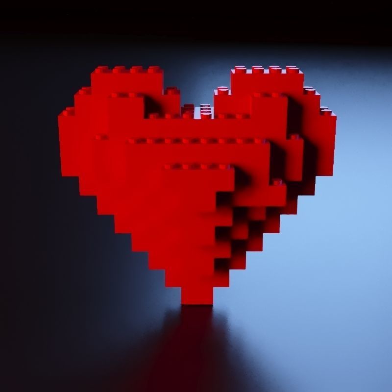 Lego Heart stl 3D print model_11