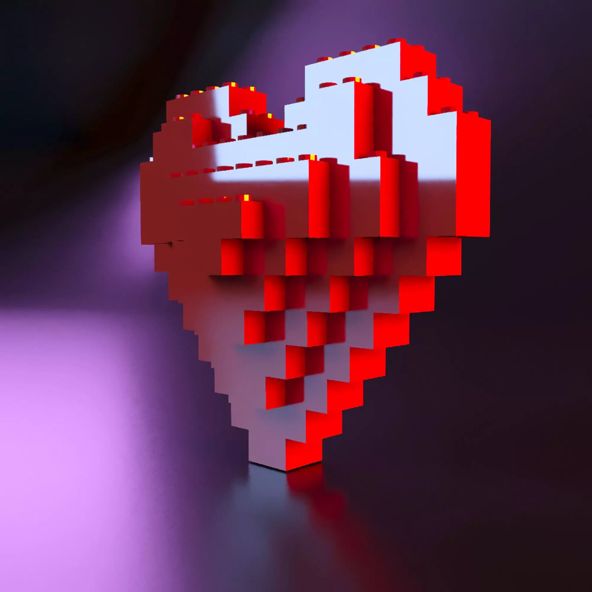 Lego Heart stl 3D print model_0