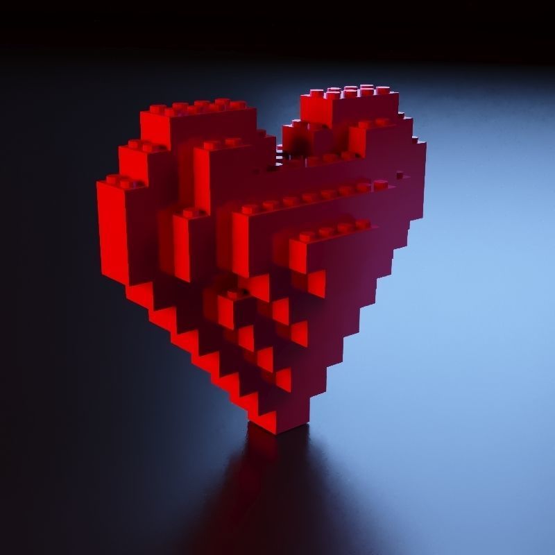 Lego Heart stl 3D print model_8