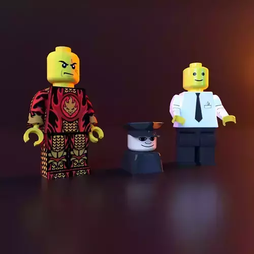 Lego man set policeman ninja man stl 3D print model