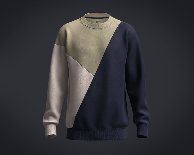 Sweatshirt Color Blocked 3D model