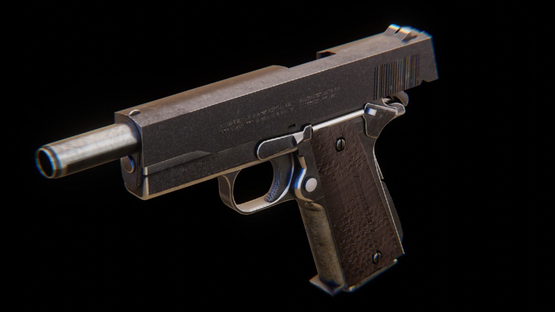Colt 1911 3D model Low-poly 3D model_6