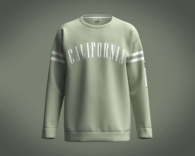 Sweatshirt Green California 3D model