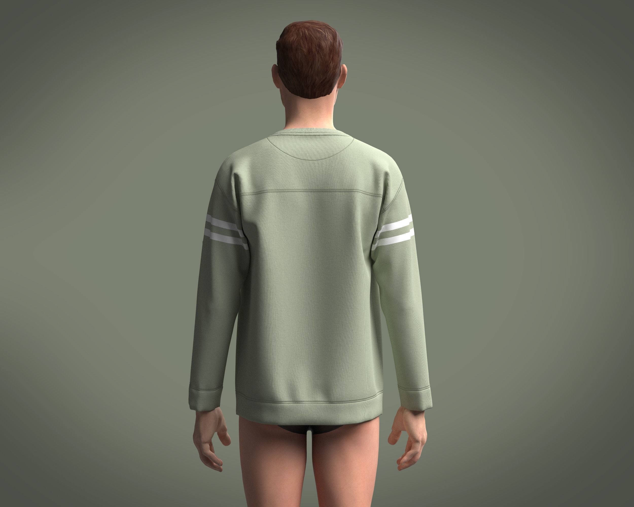 Sweatshirt Green California 3D model_7