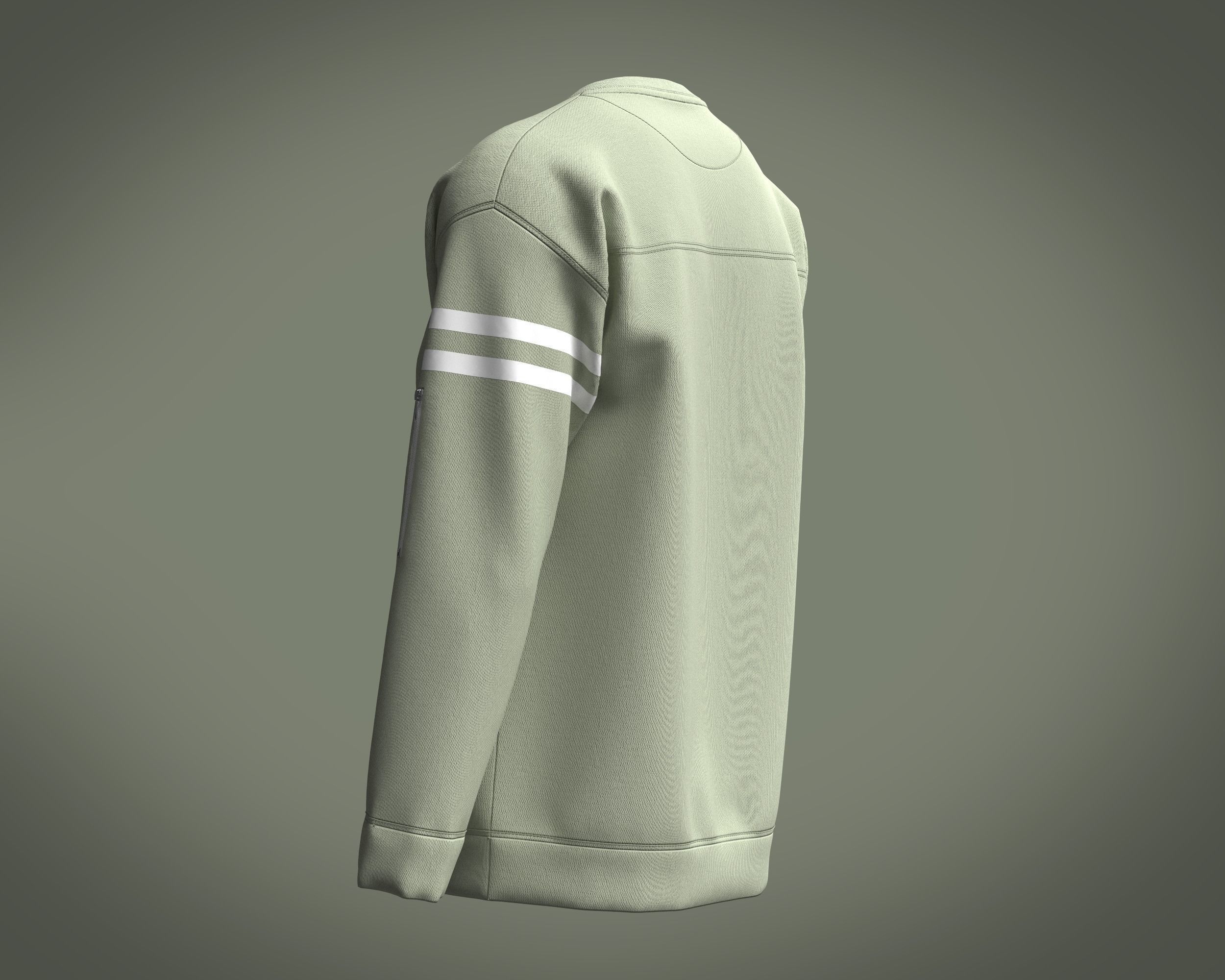 Sweatshirt Green California 3D model_4