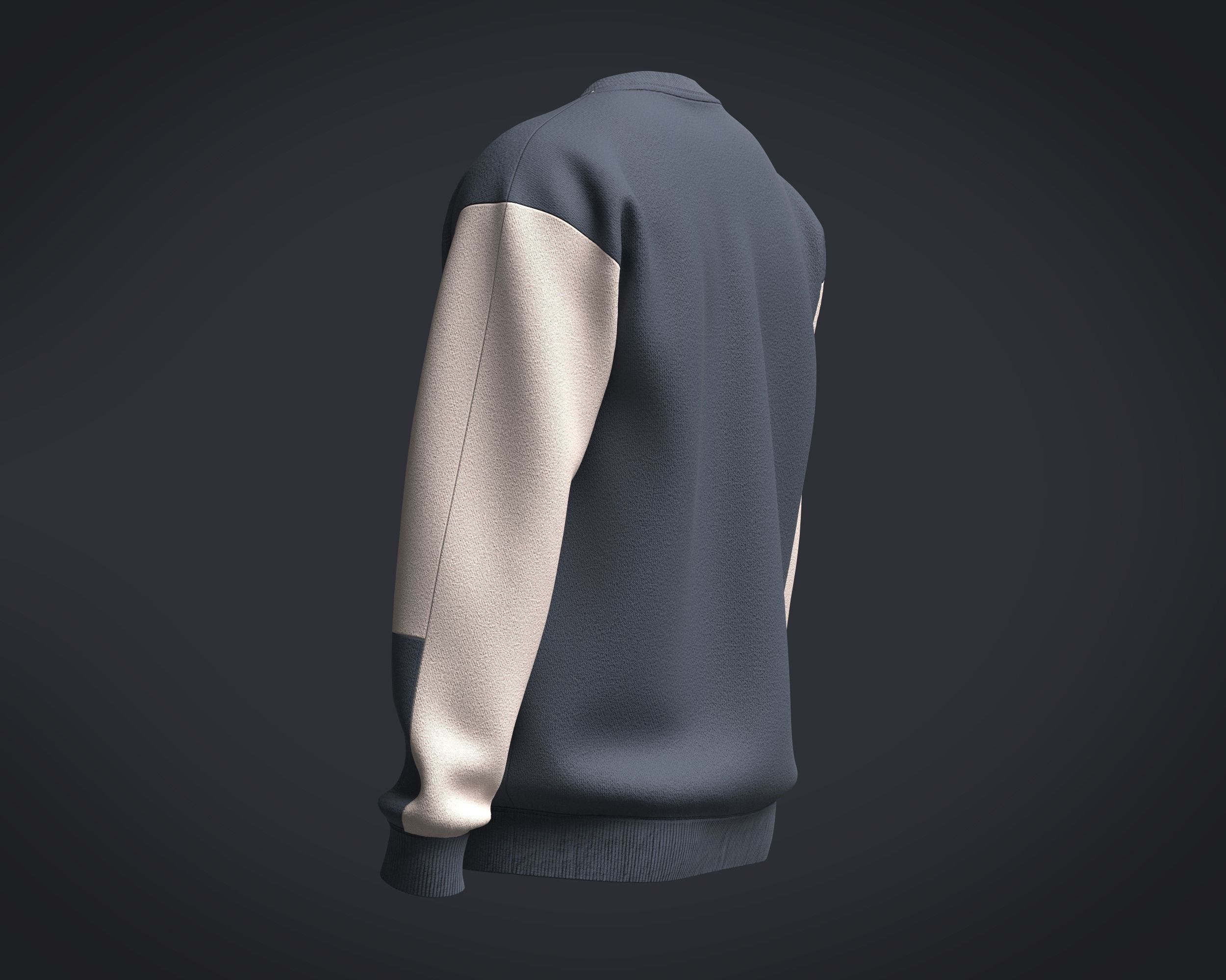 Sweatshirt Grey Happiness 3D model_4