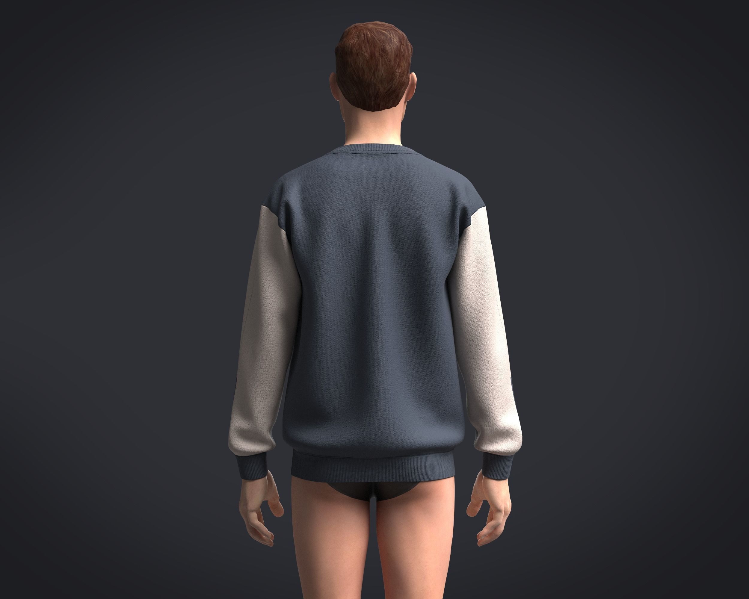 Sweatshirt Grey Happiness 3D model_7