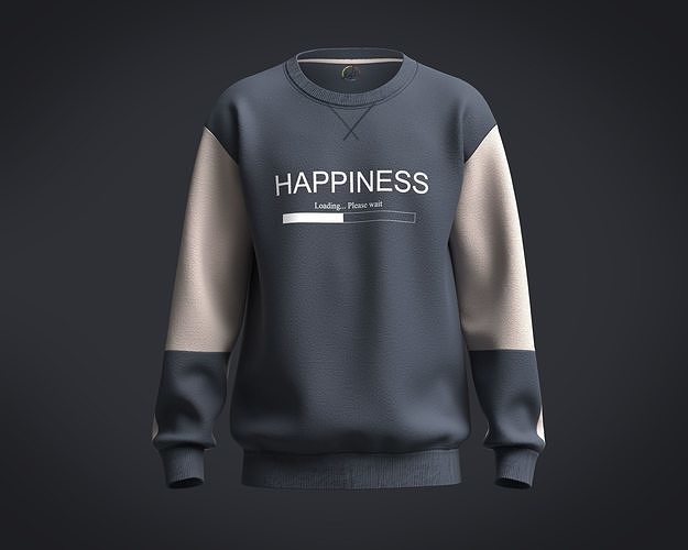 Sweatshirt Grey Happiness 3D model