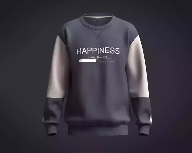 Sweatshirt Grey Happiness 3D model
