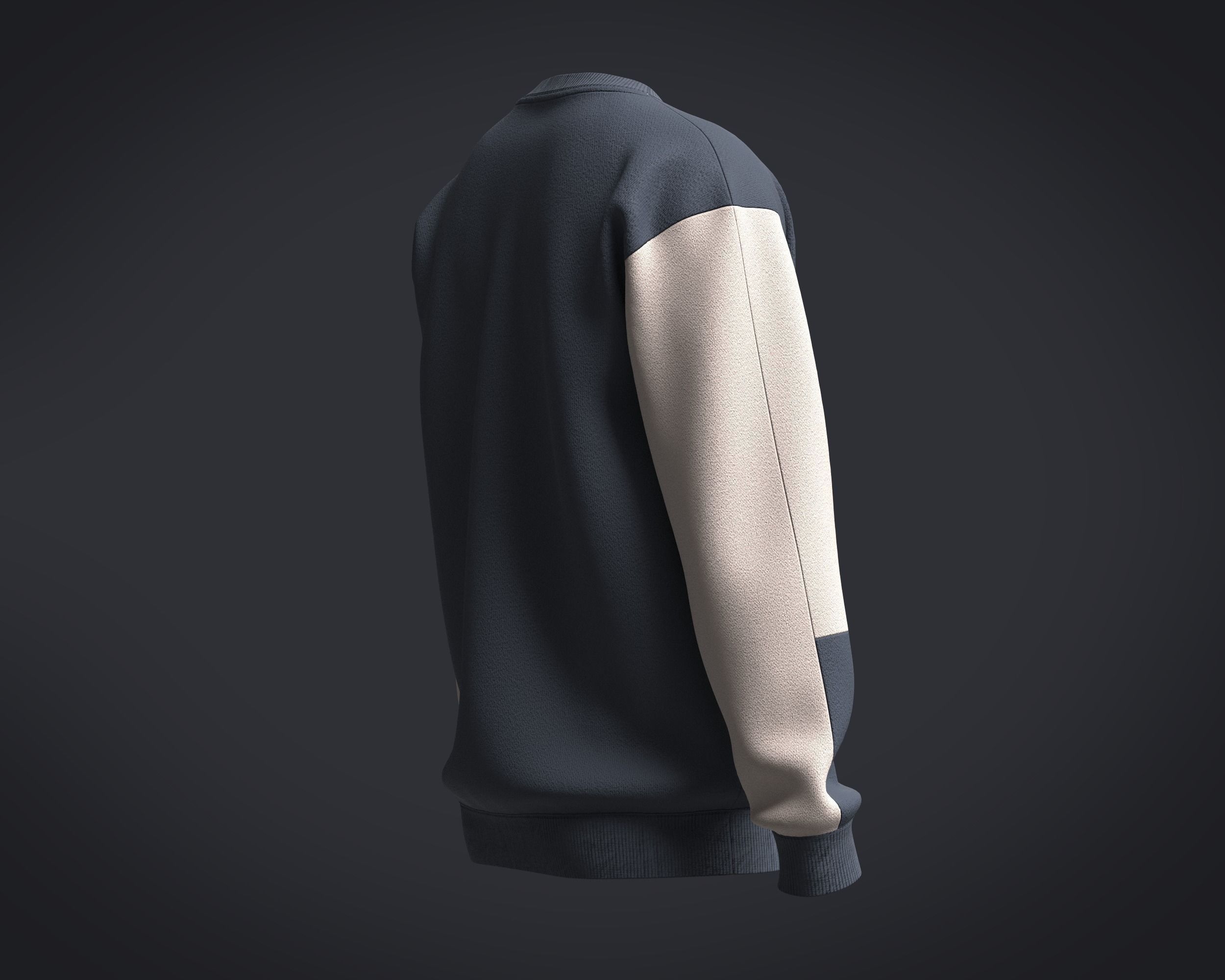 Sweatshirt Grey Happiness 3D model_2