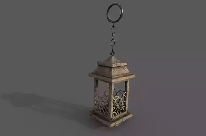 lantern wooden hanging on chain