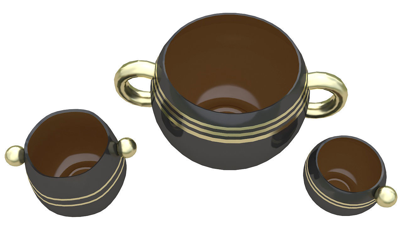 Prehispanic tea set 3D model_4