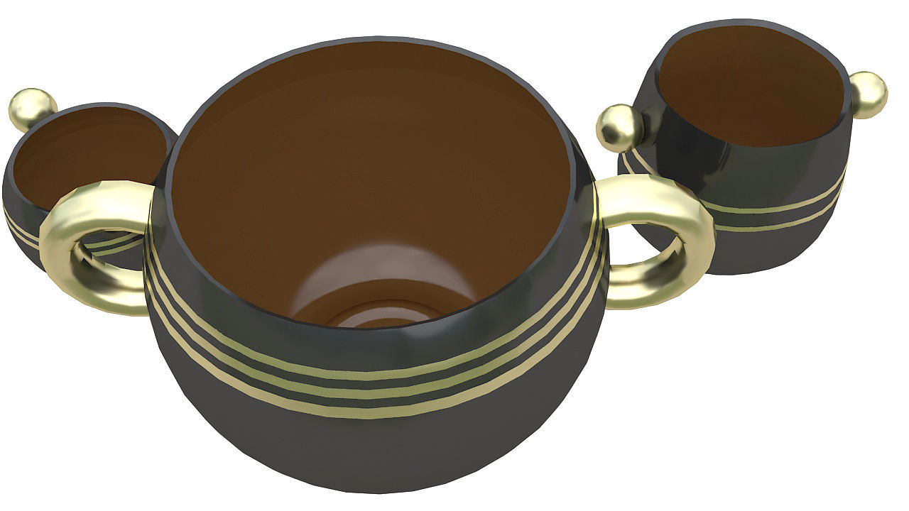 Prehispanic tea set 3D model_2