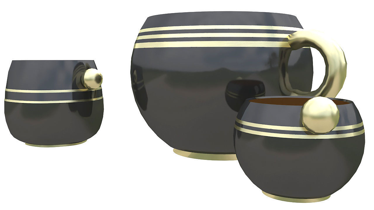 Prehispanic tea set 3D model_3