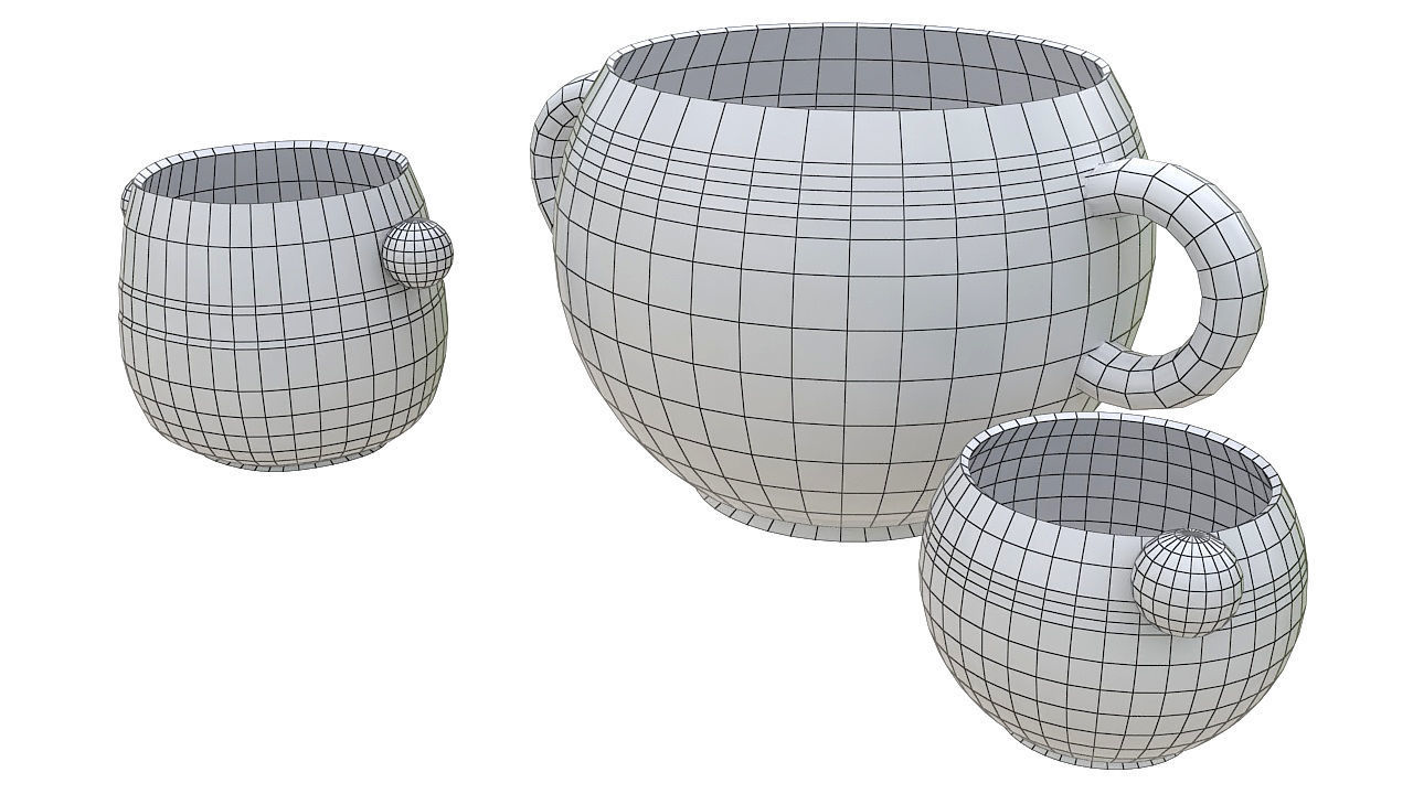 Prehispanic tea set 3D model_6