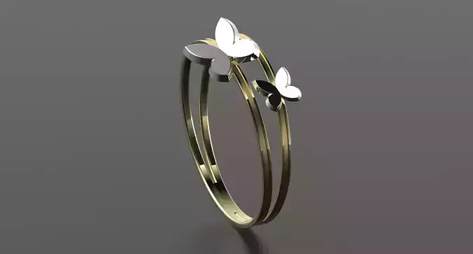 Jewelry Realistic Render Butterfly Ring 