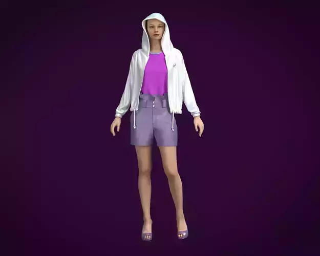 Metaverse-Ladies  Hoodie with Short pant