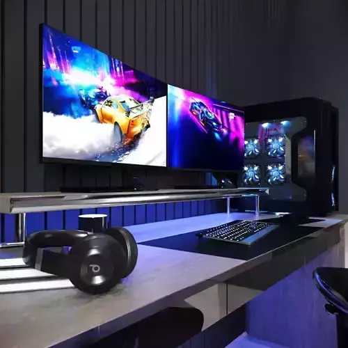 Gaming furniture set Free 3D model