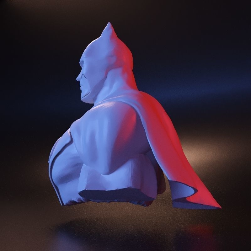 Batman bust stl 3D print model_12
