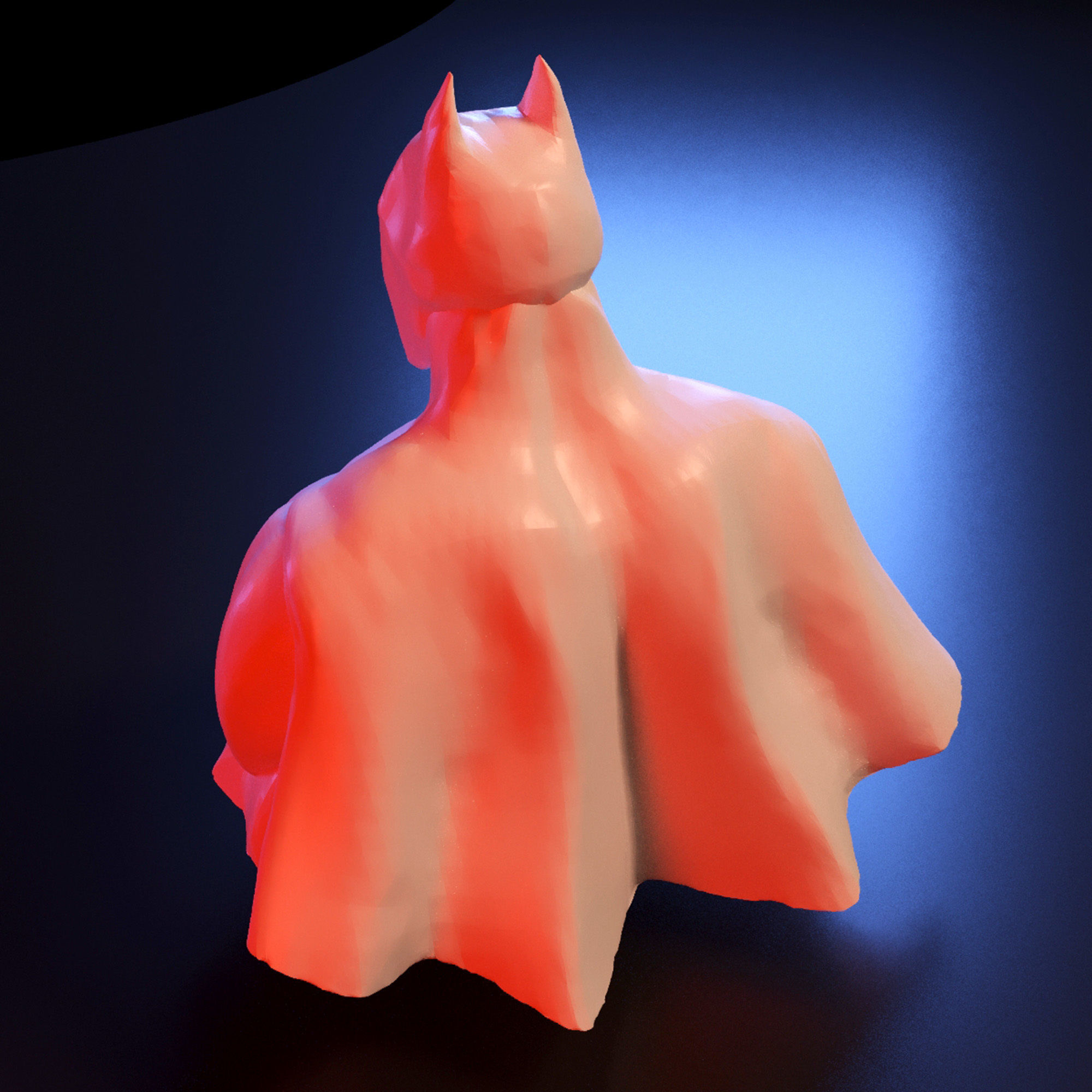 Batman bust stl 3D print model_4