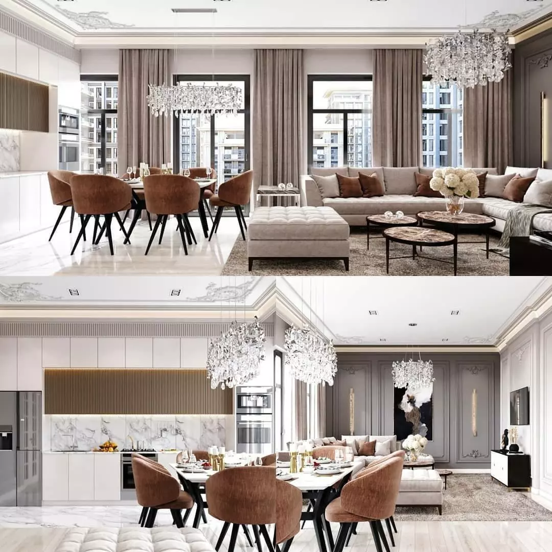 Living room interior design 3D model