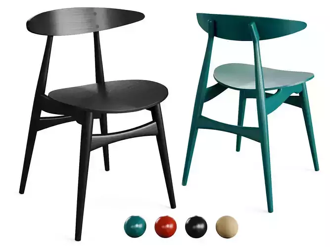 CH 33T Chair by Carl Hansen 3D model