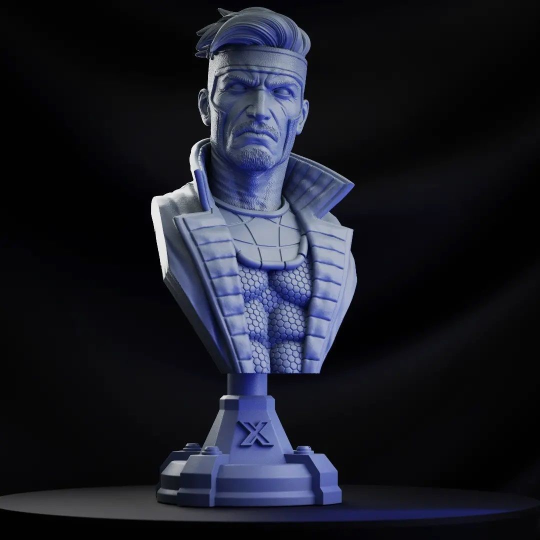 GAMBIT X- MEN BUST  3D print model_14